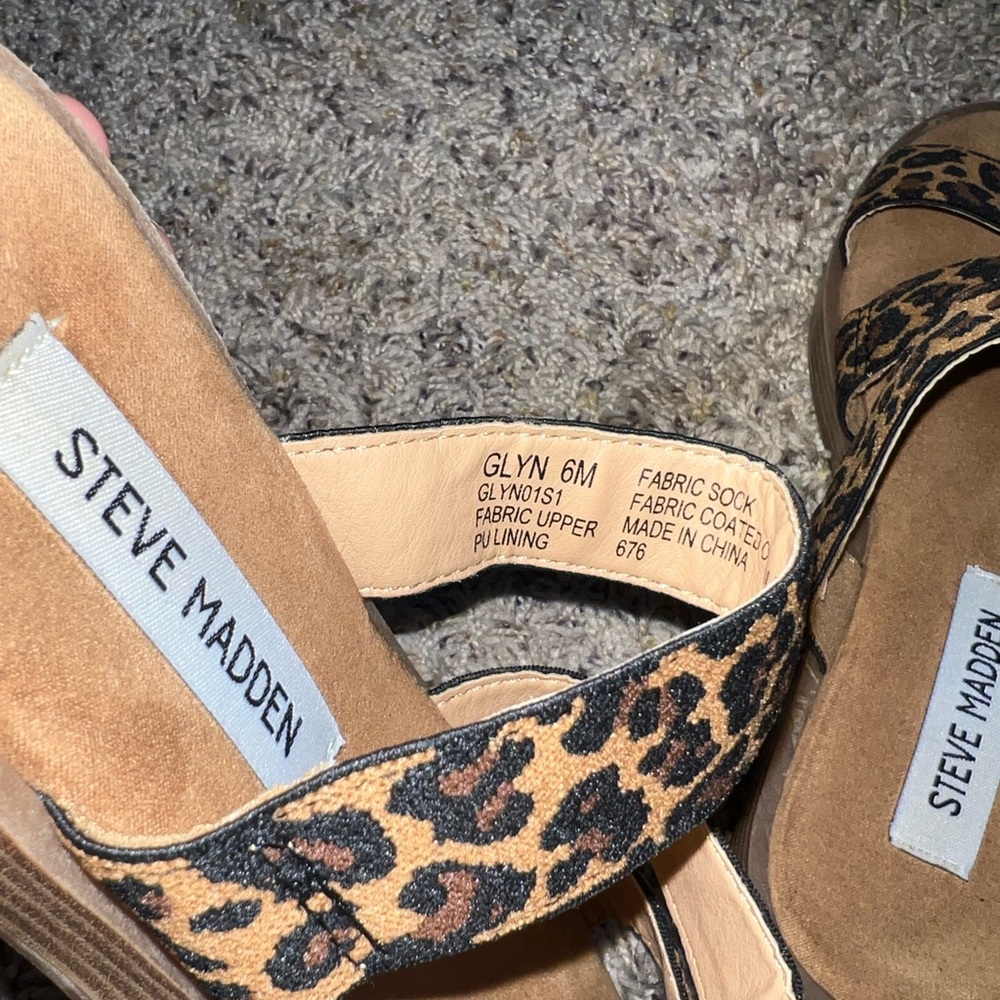 Steven Madden Cheetah Sandles Size 6 - image 3
